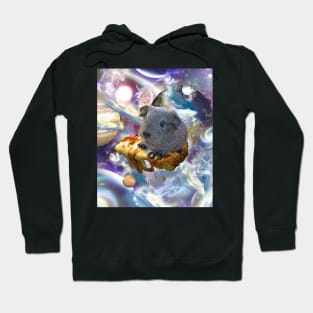 Rainbow Guinea Pig On Pizza In Space Hoodie